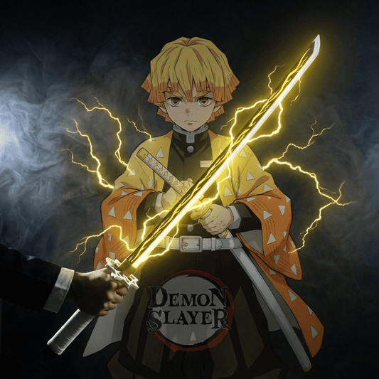 Zenitsu LED Katana Sword Thunder Breathing 7 Color Glow Smoke Effect – Demon Slayer – Euromosh