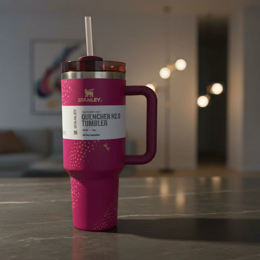 Stanley Quencher H2.0 Tumbler Barbie Pink Sparkle Edition 40oz – Euromosh