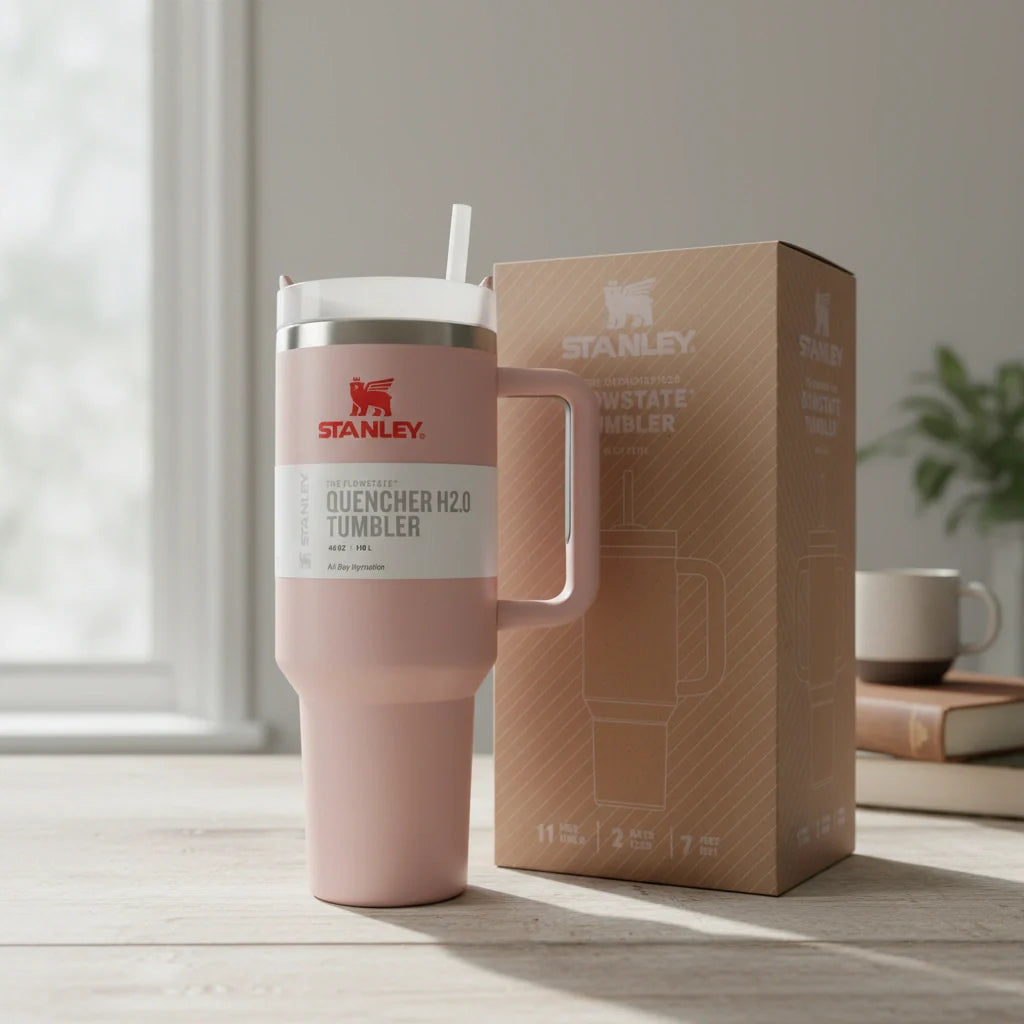 Stanley Quencher H2.0 Tumbler Soft Blush Pink 40oz – Euromosh