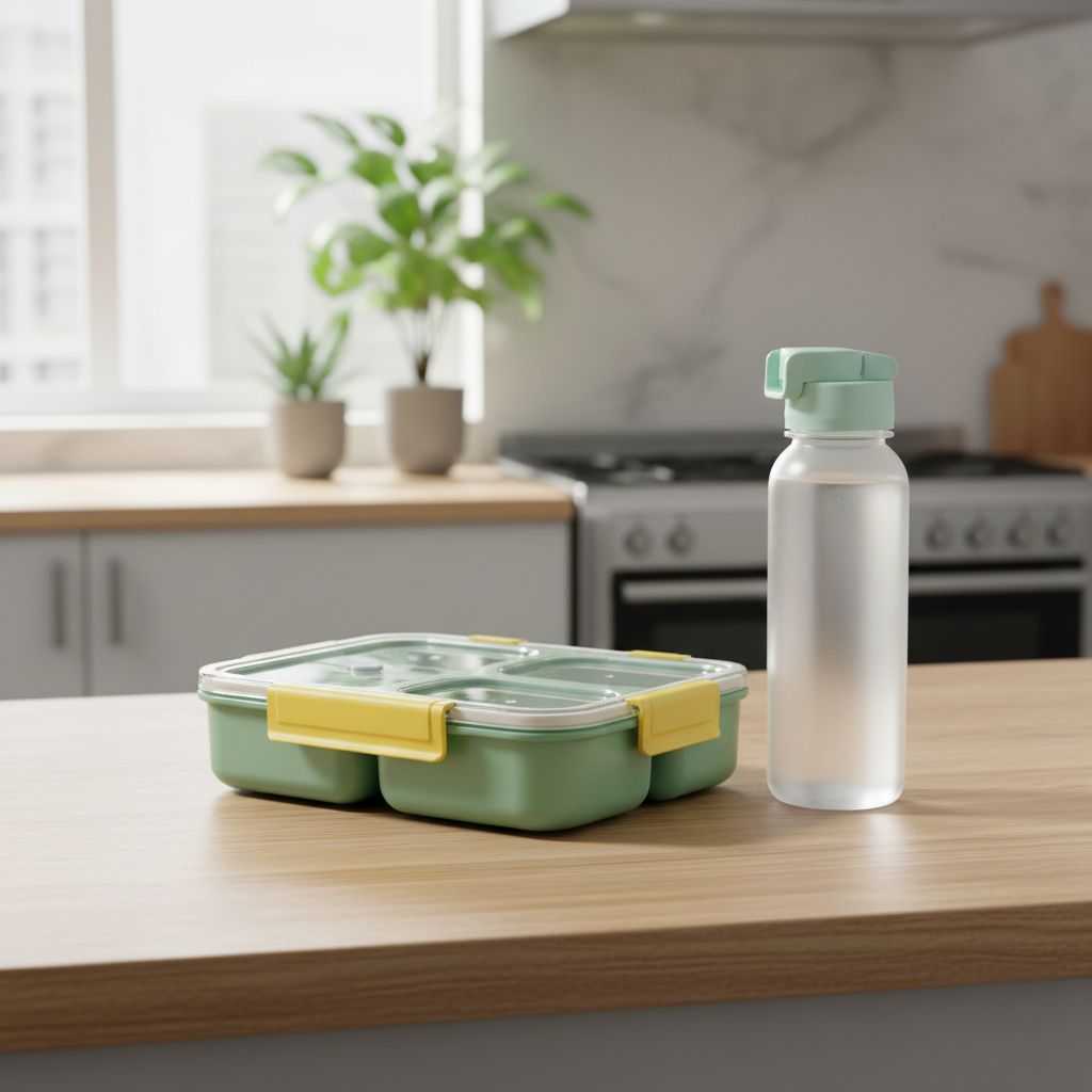 3 Compartment Leakproof Lunch Box with Water Bottle for Kids – Euromosh