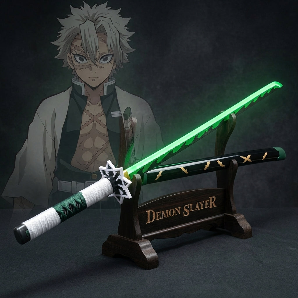 Sanemi LED Katana Sword 7 Color Light Smoke Effect Demon Slayer – Euromosh