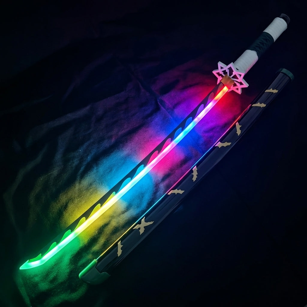 Sanemi LED Katana Sword 7 Color Light Smoke Effect Demon Slayer – Euromosh