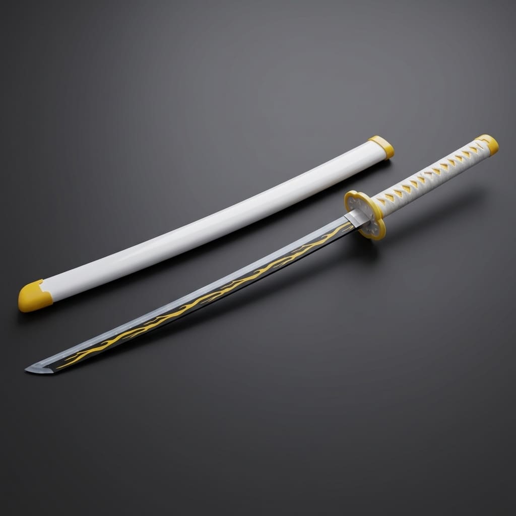 Zenitsu LED Katana Sword Thunder Breathing 7 Color Glow Smoke Effect – Demon Slayer – Euromosh
