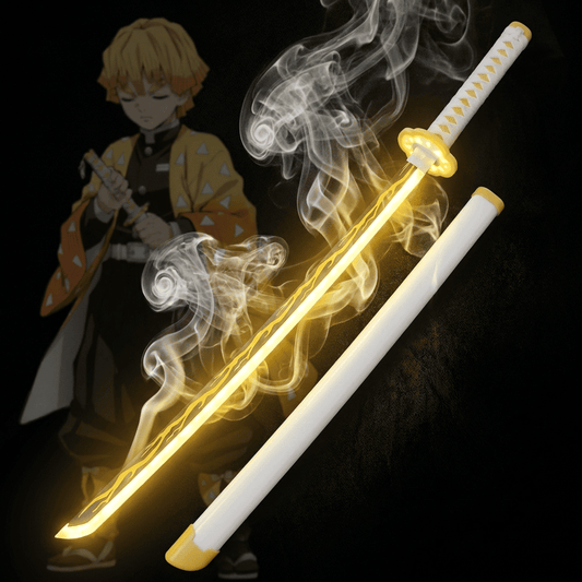 Zenitsu LED Katana Sword Thunder Breathing 7 Color Glow Smoke Effect – Demon Slayer – Euromosh