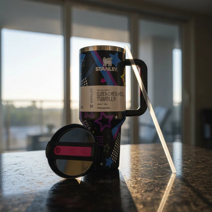 Stanley x Barbie Quencher H2.0 Tumbler Star Pop Black 40oz – Euromosh