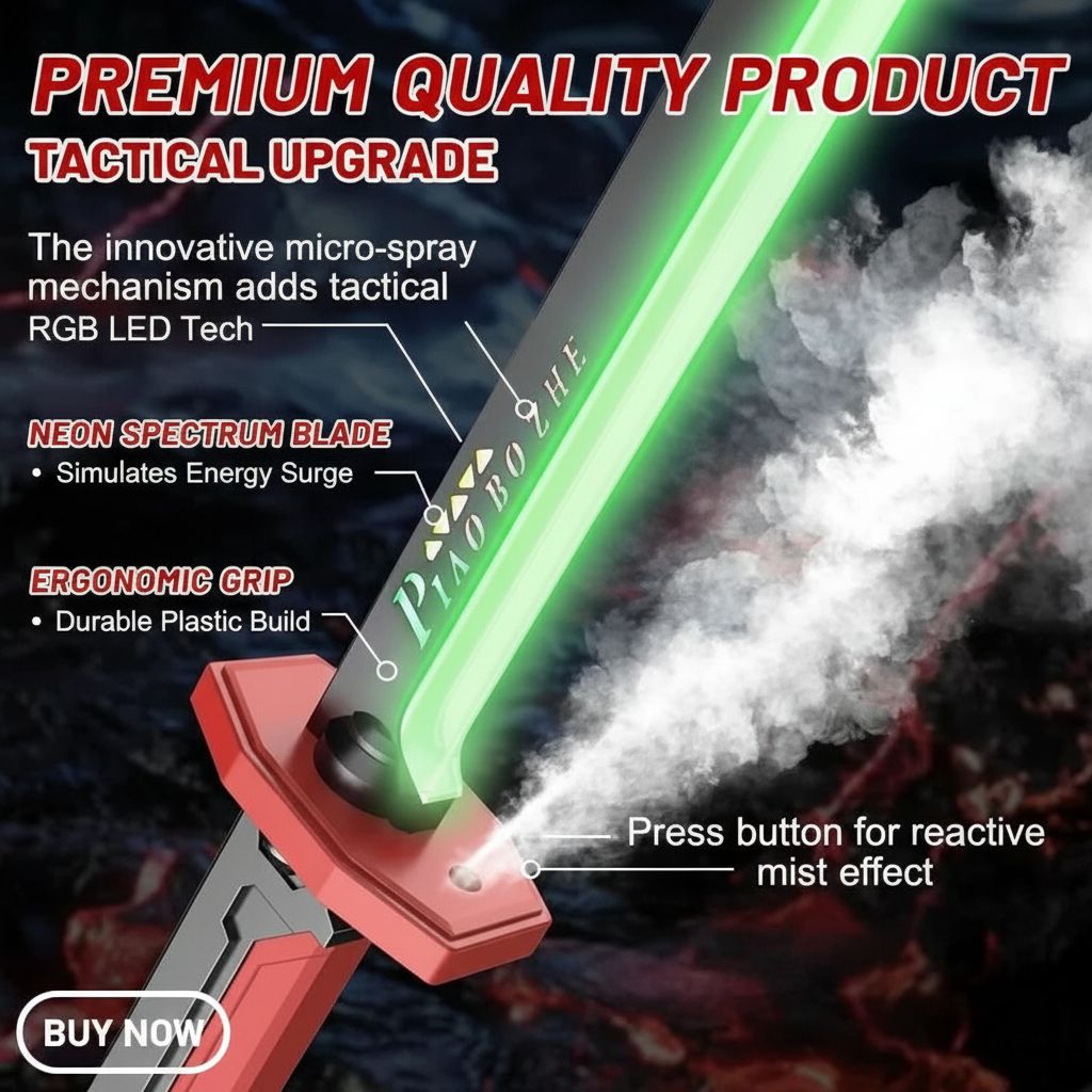 Rechargeable Sparkblade Smoke Katana Sword | RGB Light Up LED Sword with Spark & Sound FX