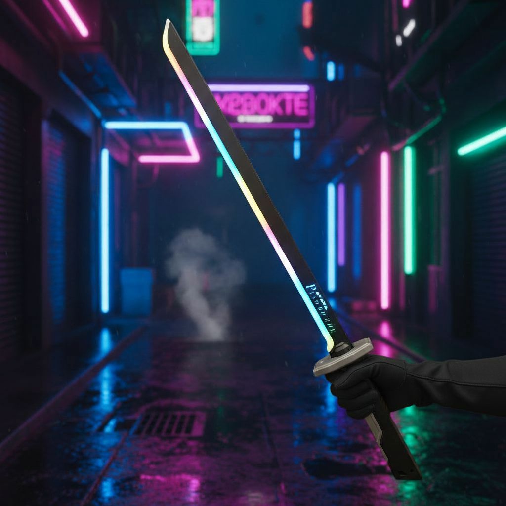 Rechargeable Sparkblade Smoke Katana Sword | RGB Light Up LED Sword with Spark & Sound FX