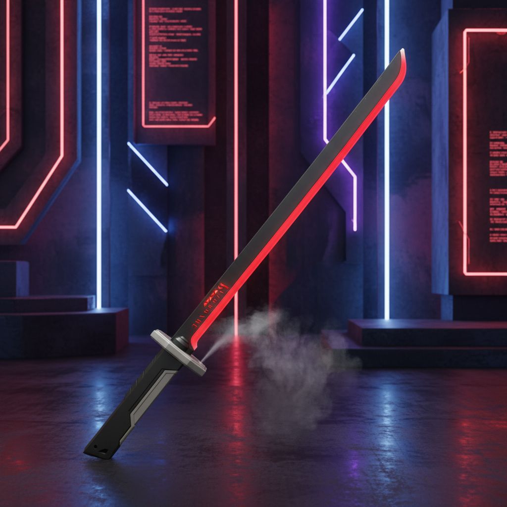 Rechargeable Sparkblade Smoke Katana Sword | RGB Light Up LED Sword with Spark & Sound FX